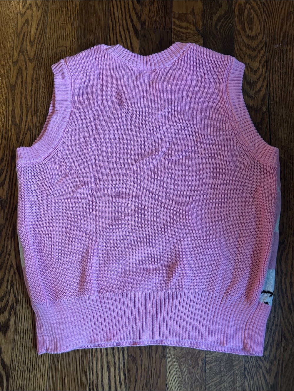 Hello Kitty Pink & White Checker Knit Vest - Picture 2 of 3